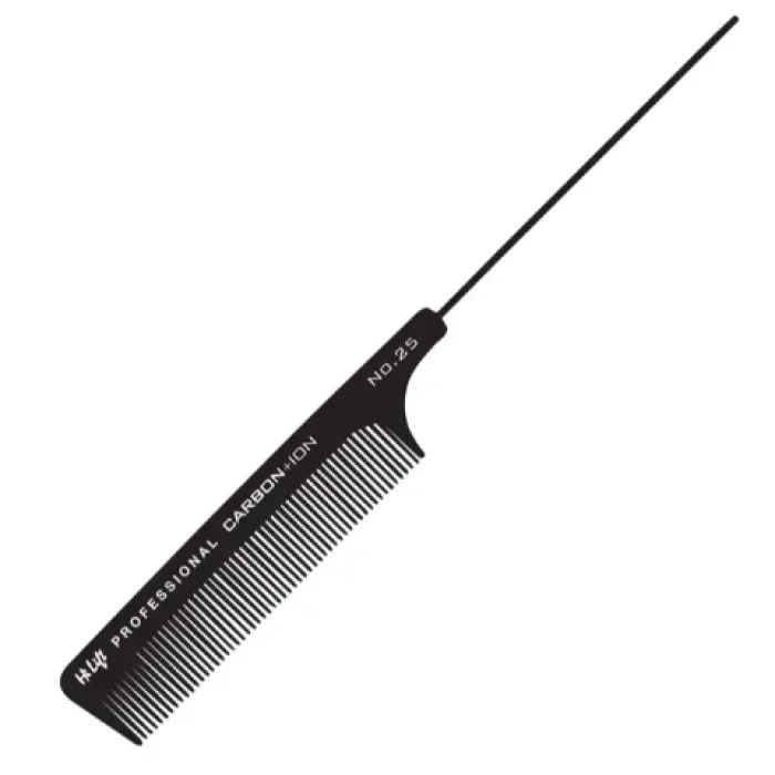 Carbon + Ion Metal Tail Comb #25 Black