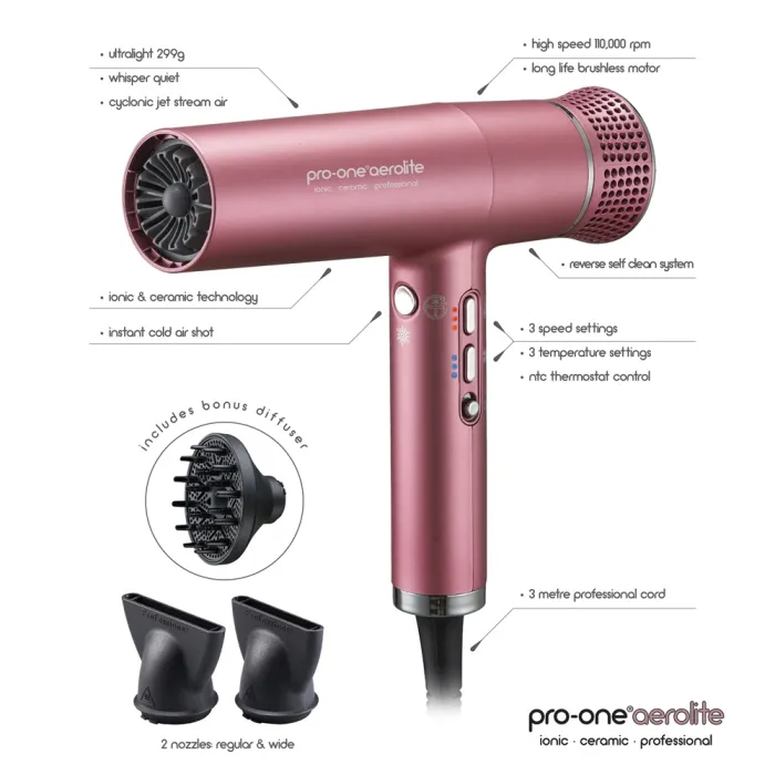 Aerolite Hairdryer in Blush