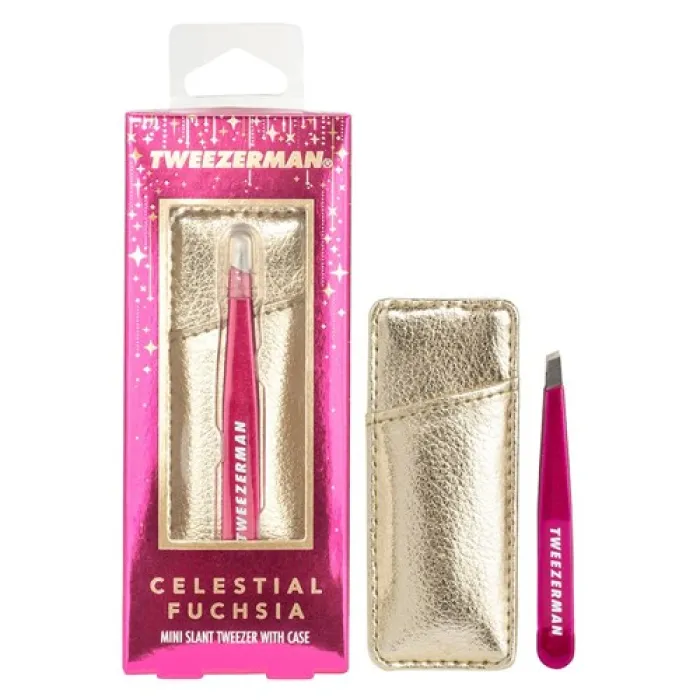Mini Slant Tweezer Fuchsia